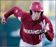  ?? NWA Democrat-Gazette/CHARLIE KAIJO ?? Arkansas’ Heston Kjerstad was voted SEC Freshman of the Year by league coaches and Carson Shaddy was named first-team All-SEC at second base, the league office announced Monday.