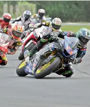  ??  ?? Action from round four of the FIM Asia Road Racing Championsh­ip at the MMRT in Chennai on Sunday.