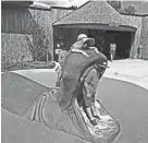  ??  ?? A children’s play area near the entrance allows them to climb on lifesize hippo models.