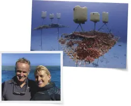  ?? ?? John and Jenny Edmondson (above); a coral nursery at Opal Reef