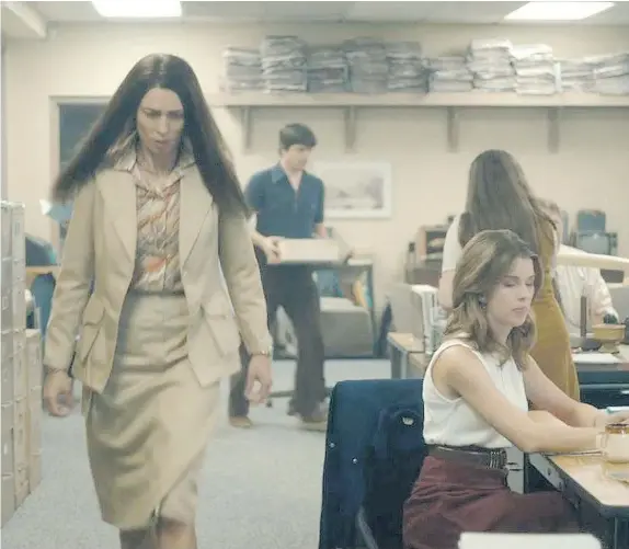  ?? — THE ORCHARD ?? Rebecca Hall, left, stars in Christine, in which she plays a troubled TV news reporter in mid-1970s Florida.