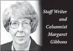  ??  ?? Margaret “Peg” Gibbons is seen here in her column logo for The Times Herald. “The Bureau” penned “Court House Hill” for most of her long career with The Times Herald.