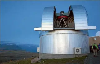  ?? ADAM DUDDING/STUFF ?? The huge microlensi­ng telescope at Tekapo’s Mt John observator­y is an impressive sight.