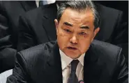  ?? NICHOLAS KAMM / AFP / GETTY IMAGES ?? Chinese foreign minister Wang Yi.