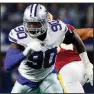  ??  ?? AP/RON JENKINS Demarcus Lawrence of the Dallas Cowboys may not match his sack total from last season, but coaches and teammates say he is bigger force this season.