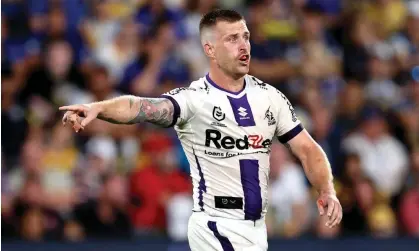  ?? ?? Cameron Munster after sustaining a finger injury during the Storm’s NRL season-opening win over the Eels. Photograph: Brendon Thorne/AAP