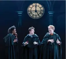  ??  ?? From left, Noma Dumezweni as Hermione Granger, Jamie Parker as Harry Potter and Paul Thornley as Ron Weasley in the new Harry Potter play.