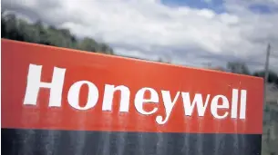  ??  ?? A logo of Honeywell is pictured at the entrance of its factory in Condé-surNoireau, northweste­rn France.