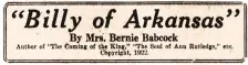  ?? (Democrat-Gazette archives) ?? This logo or a similar logo appeared over all 25 installmen­ts of Bernie Babcock’s pro-temperance love story in the 1922 Arkansas Democrat.