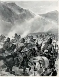  ??  ?? 1903年年底，英国侵略军派遗麦克唐­纳少将和荣赫鹏上校率­领由3000士兵护送­的“使团”进入西藏
