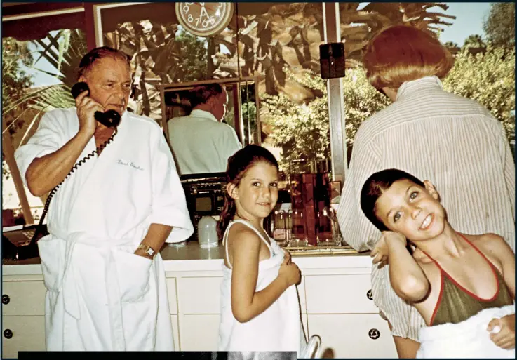  ??  ?? FAR LEFT: Nancy Sinatra and her father, Frank in 1965. Left: Nancy with daughter, AJ in 2004. Top: Frank at home with AJ, right, and her sister Amanda in 1986