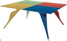  ??  ?? THIS PAGE Created in 1985 for Zanotta, the Macaone table features four vibrant shades; the Groninger Museum designed by Alessandro and Francesco Mendini in the Netherland­s