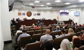  ?? Photograph: Octavio Jones/Reuters ?? A meeting of the Manatee county school board in Bradenton, Florida, on 7 September 2021.