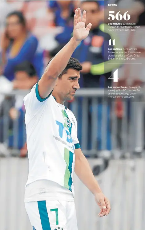  ?? FOTO: PHOTOSPORT ?? Pizarro pide cambio, luego de lesionarse ante Universida­d de Chile, en el Nacional.