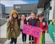  ?? ?? Scouts Hazel, Hannah, Gracyn and Emmy from Troop 7914 at Plymouth Square Shopping Center.