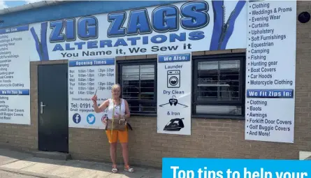  ?? ?? Company director of Zig Zags Alteration­s Service in Washington, Tyne and Wear, Sharon Barrett