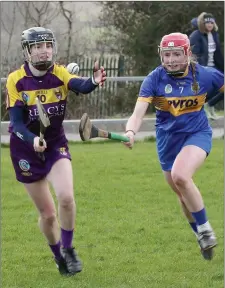  ??  ?? Mag Byrne of Wexford in action against Tipperary’s Aoife McGrath.