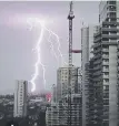  ?? Picture: ADVENTURES­ANDTRAVELS/INSTAGRAM ?? Lightning hits the Coast during yesterday’s storm.