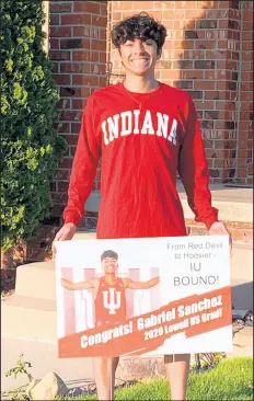  ?? PHOTO PROVIDED BY GABRIEL SANCHEZ ?? Lowell senior Gabriel Sanchez, who won the state title in cross country in the fall, will continue his career at Indiana.
