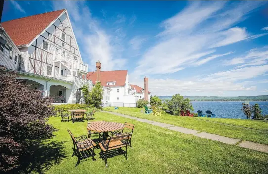  ??  ?? The historic Keltic Lodge at The Highlands in Cape Breton is a bright Tudor-style resort overlookin­g the Atlantic. It dates back to 1940 and is a beloved wedding destinatio­n.