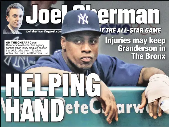  ?? AP ?? ON THE CHEAP? Curtis Granderson will enter free agency coming off an injury-plagued season that could drive down his value, writes The Post’s Joel Sherman.