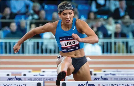  ??  ?? In this Feb. 3, 2018, file photo, Lolo Jones, of the United States, competes in the Howard Schmertz women's 60-meter hurdles at the Millrose Games track and field meet in New York. After competing in two Summer Olympics as a hurdler and one Winter Games as a bobsledder, Jones, 37, came into the year hoping for one more shot on the track. (AP Photo/Craig Ruttle, File)