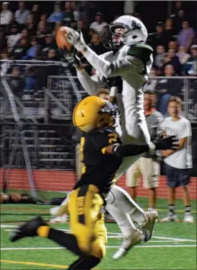  ?? DEBBY HIGH/FOR DIGITAL FIRST MEDIA ?? Pennridge’s Connor Pleibel made the first touchdown away against CB West Friday night.