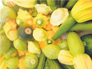  ?? DENISE MILLER/FOR THE JOURNAL ?? Squash comes in a huge variety, from zucchini to pattypan. Fresh from the growers’ market, it’s a welcome addition to the summer plate.