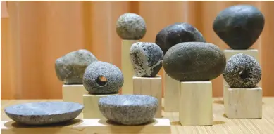  ??  ?? MOUNTED ART Katha Award’s Best Product Design for home and decor went to Oricon Corp.’s Stone Collection, which highlights the natural beauty of stones