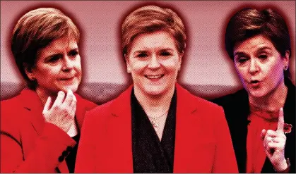  ?? ?? IDEOLOGY: Pupils are invited to ‘write down at least ten facts about Nicola Sturgeon’ – whose picture is prominent