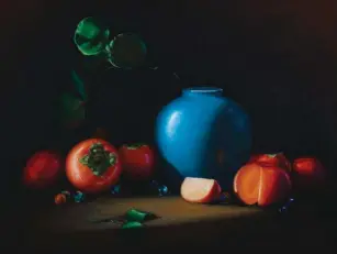  ??  ?? 2
Still Life with Persimmons, oil on canvas, 18 x 24"
2