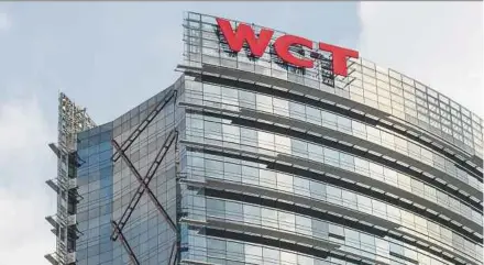  ??  ?? WCT Holdings Bhd will recognise a gain of RM200 million progressiv­ely over three years and its net gearing may fall to 85 per cent from 110 per cent, according to Hong Leong Investment Bank Bhd.