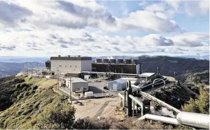  ?? Calpine ?? Calpine plants use natural gas, except for this geothermal plant at The Geysers in California.