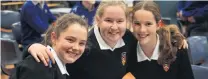  ??  ?? We know . . . Geraldine High School pupils Molly Kate Morrison, Brianna Howell and Amelia McKeown (all 13) show their spelling talent.