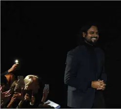  ??  ?? File photo shows Indian fashion designer Rahul Mishra acknowledg­es the audience at the end of the Women’s Spring-Summer 2020 Haute Couture collection fashion show.