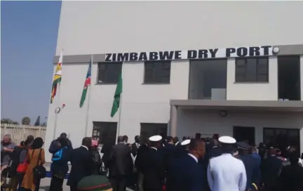  ??  ?? President Mnangagwa and his Namibian counterpar­t President Hage Geingob recently opened the Zimbabwe Dry Port that was contracted on land donated by the Namibian government