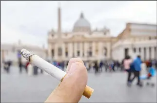  ?? EPA ?? Pope Francis, leading by example on healthy living, ordered an end to the sale of cigarettes to Vatican employees starting next year.