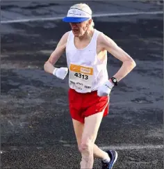  ??  ?? Billy Harpur from S.B.R. winning his national bronze over-70 medal.