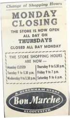  ??  ?? Shop opening hours was a hot topic in 1970