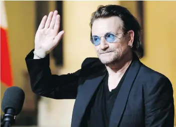  ?? MICHEL EULER/THE ASSOCIATED PRESS ?? U2 frontman Bono fears that the global resolve in the fight against HIV-AIDS is slackening.
