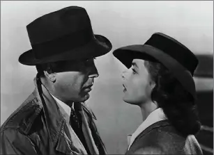  ??  ?? Humphrey Bogart and Ingrid Bergman in Casablanca (Sunday, BBC2, 4.20p.m.)