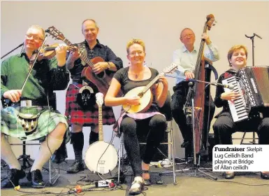  ??  ?? Fundraiser Skelpit Lug Ceilidh Band playing at Bridge of Allan ceilidh
