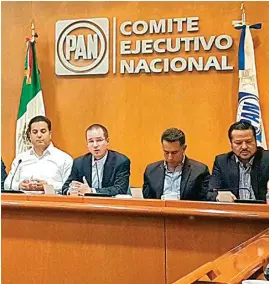  ??  ?? ENCUENTRO. Ricardo Anaya, presidente nacional del PAN, encabezó, el jueves pasado, la reunión de la Comisión Permanente del partido, en la Ciudad de México.