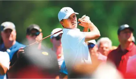  ?? AFP ?? ■ Jordan Spieth hits his tee shot on the third hole during the second round of the Houston Open at the Golf Club of Houston in Humble, Texas, on Friday.