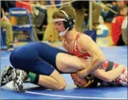  ?? TANIA BARRICKLO — DAILY FREEMAN FILE ?? Onteora’s Zach Chartrand recorded his 100th career victory in Thursday’s Oneonta Midnight Madness wrestling tournament.