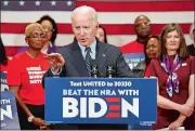  ?? PAUL VERNON/AP PHOTO ?? Democratic presidenti­al candidate former Vice President Joe Biden speaks at a campaign event in Columbus, Ohio, on Tuesday.