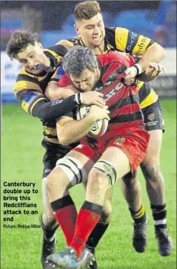  ??  ?? Canterbury double up to bring this Redcliffia­ns attack to an end