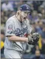  ??  ?? AFTER a brilliant NLDS start, Clayton Kershaw wasn’t sharp Friday.