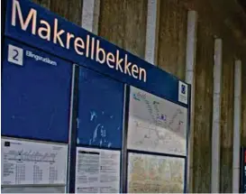  ??  ?? Når vi går av eller på T-banen på Makrellbek­ken stasjon, burde vi vel egentlig stusse over at makrellen aldri har gått i ferskvann? Navnet var opprinneli­g Markskille­bekken.