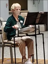  ?? COURTESY OF BRITTANY POINTE ESTATES ?? Kay Ewer is one of the residents of Brittany Pointe Estates who is learning to play the steel drum.